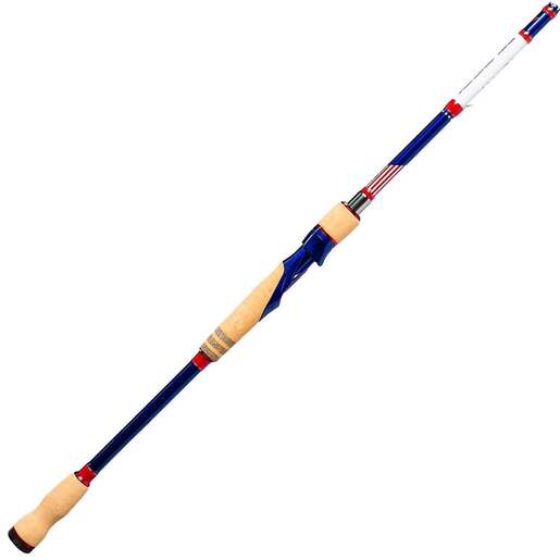 Favorite Fishing USA Defender Spinning Rod – New Model – Red, White, and Blue