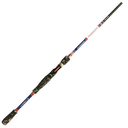 Favorite Fishing USA Lunkers TV Defender Casting Rod – Past Season Model – Red, White, Blue, Black