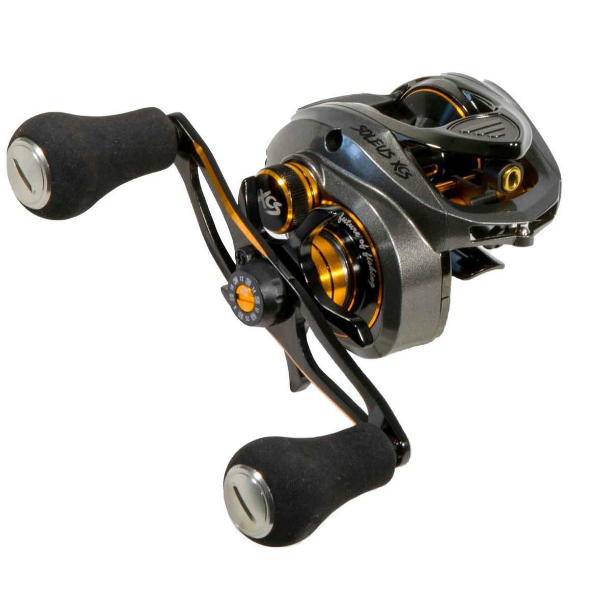 Favorite Fishing USA Soleus XCS Low Profile Casting Reel - Size 7, Right Retrieve - Gun Metal Favorite Fishing USA Soleus XCS Low Profile Casting Reel - Size 7, Right Retrieve - Gun Metal