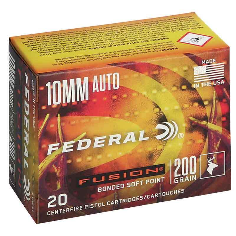 Federal 10mm Auto 200gr Fusion SP Handgun Ammo - 20 Rounds Federal 10mm Auto 200gr Fusion SP Handgun Ammo - 20 Rounds