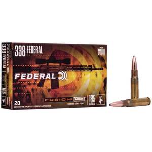 Federal 338 Federal 185gr Fusion SP Rifle Ammo - 20 Rounds