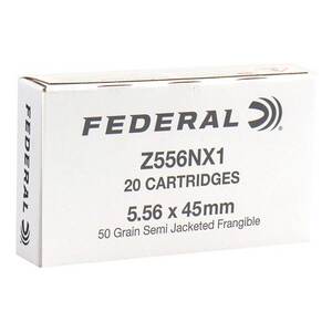 Federal 5.56mm NATO 50gr Semi-Jacketed Frangible Rifle Ammo - 20 Rounds