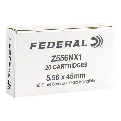 Federal 5.56mm NATO 50gr Semi-Jacketed Frangible Rifle Ammo – 20 Rounds