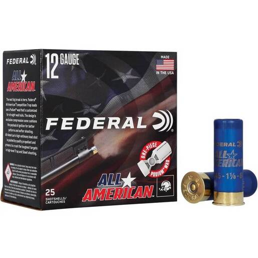 Federal All American 12 Gauge 2-3/4in #7.5 1 1/8oz Target Shotshells Ammo - 25 Rounds #7.5 25 Rounds #7.5 Ammo