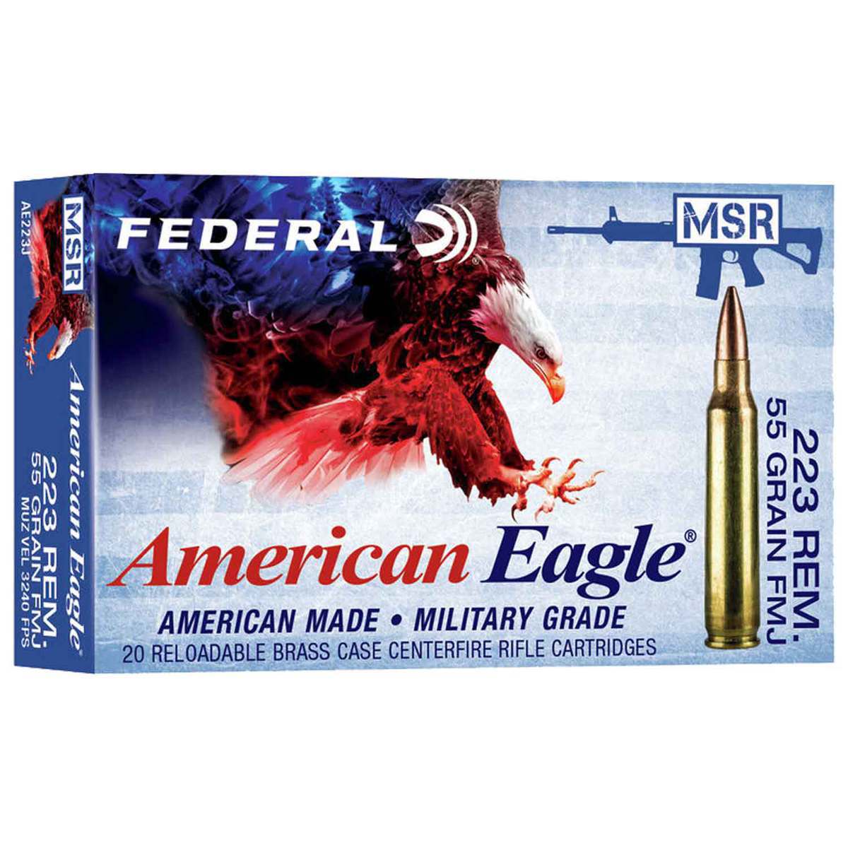 Federal American Eagle 223 Remington 55gr Fmj Bt Rifle Ammo 20 Rounds Sportsman S Warehouse Federal American Eagle 223 Remington 55gr Fmj Bt Rifle Ammo 20 Rounds Sportsman S Warehouse