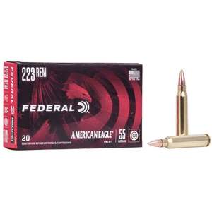 Federal American Eagle 223 Remington 55gr FMJ BT Rifle Ammo - 20 Rounds