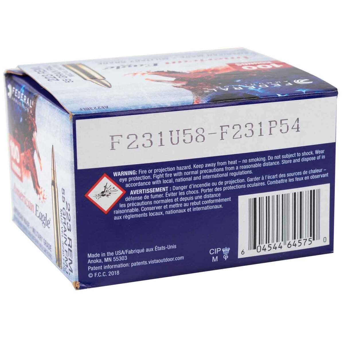 Federal American Eagle 223 Remington 55gr FMJ Rifle Ammo - 100 Rounds Federal American Eagle 223 Remington 55gr FMJ Rifle Ammo - 100 Rounds