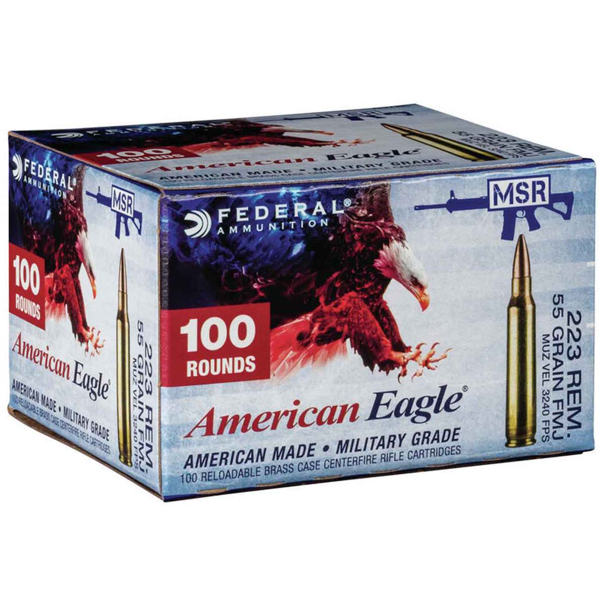 Federal American Eagle 223 Remington 55gr Fmjbt Rifle Ammo 100 Rounds Sportsman S Warehouse Federal American Eagle 223 Remington 55gr Fmjbt Rifle Ammo 100 Rounds Sportsman S Warehouse