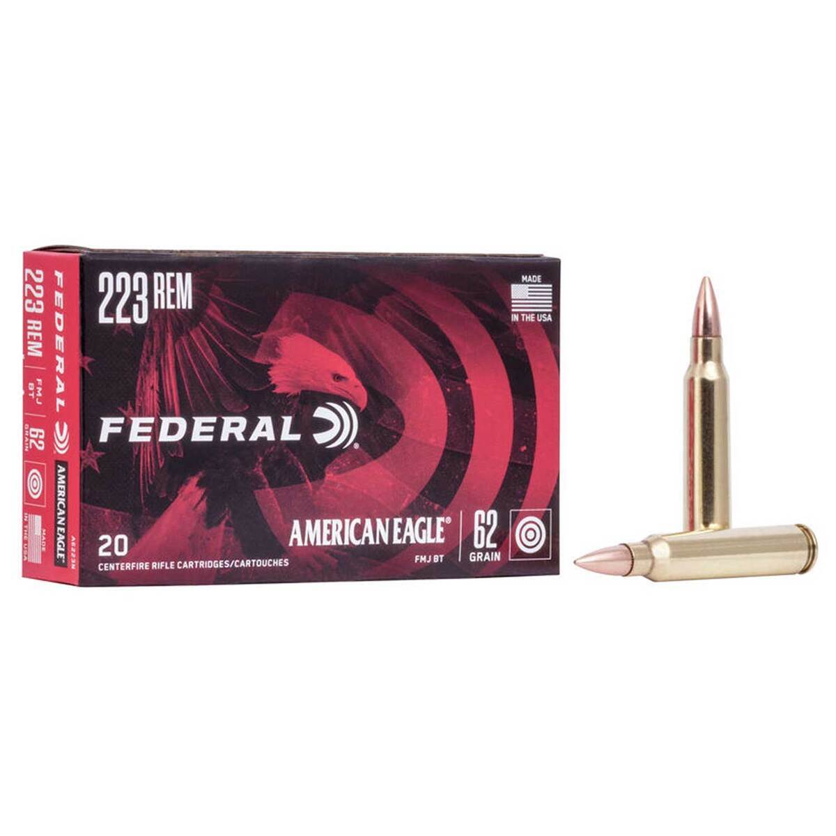 Federal American Eagle 223 Remington 62gr FMJBT Rifle Ammo - 20 Rounds Federal American Eagle 223 Remington 62gr FMJBT Rifle Ammo - 20 Rounds