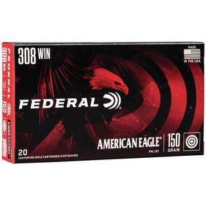 Federal American Eagle 308 Winchester 150gr FMJ BT Rifle Ammo - 20 Rounds
