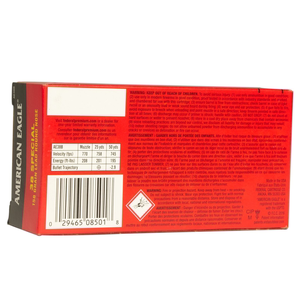 Federal American Eagle 38 Special 158gr LRN Handgun Ammo - 50 Rounds Federal American Eagle 38 Special 158gr LRN Handgun Ammo - 50 Rounds