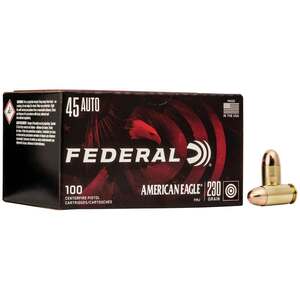 Federal American Eagle 45 Auto (ACP) 230gr FMJ Handgun Ammo - 100 Rounds