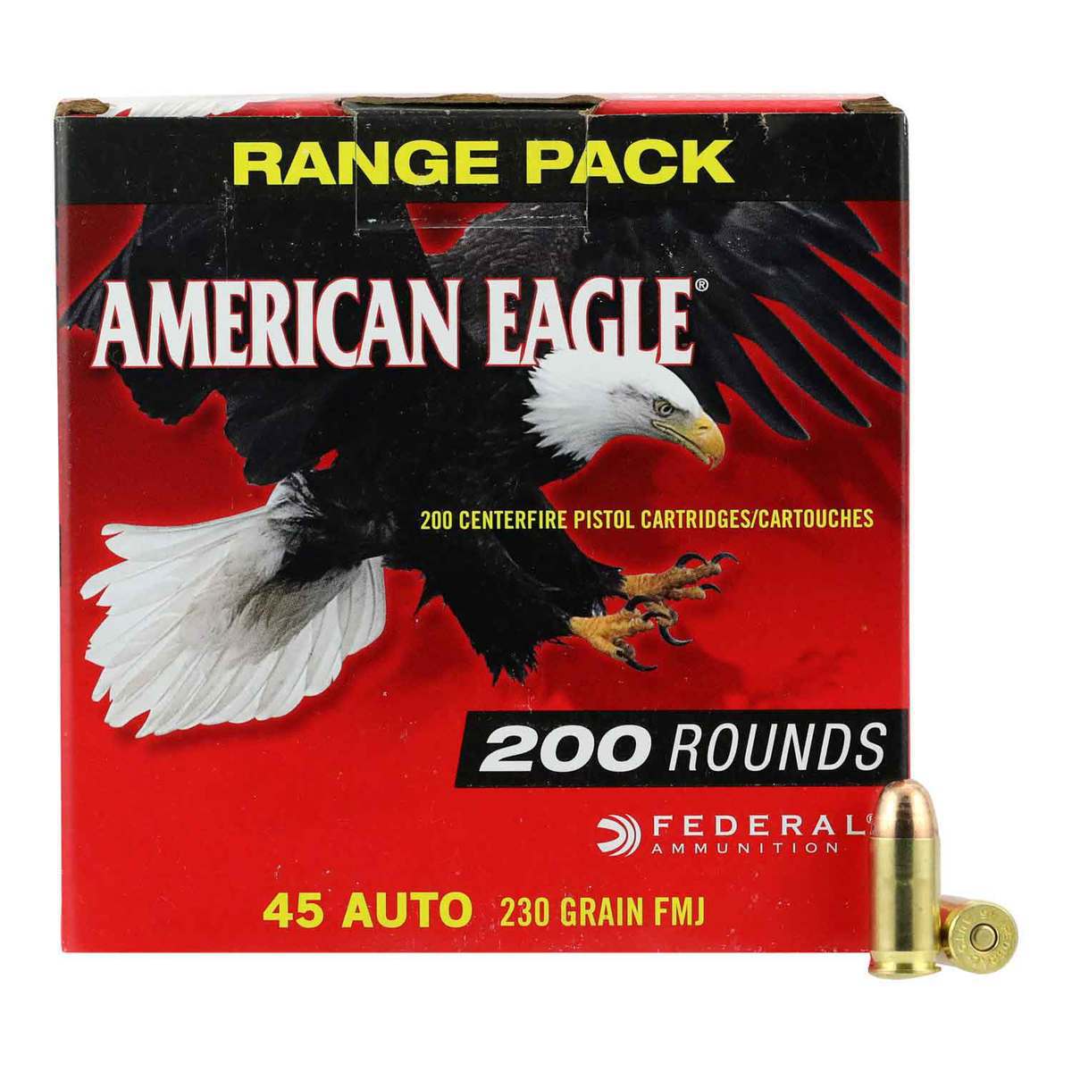 Federal American Eagle 45 Auto (ACP) 230gr FMJ Handgun Ammo - 200 Rounds Federal American Eagle 45 Auto (ACP) 230gr FMJ Handgun Ammo - 200 Rounds