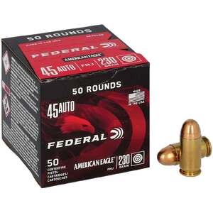 Federal American Eagle 45 Auto (ACP) 230gr Full Metal Jacket Handgun Ammo - 50 Rounds