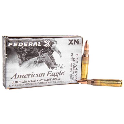 Federal American Eagle 5.56mm NATO 55gr FMJBT Rifle Ammo Ammo - 20 Rounds 20 Rounds Ammo