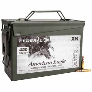 Federal American Eagle 5.56mm NATO 55gr FMJBT Rifle Ammo - 420 Rounds