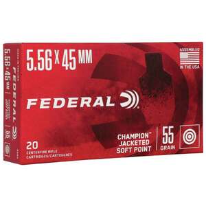 Federal American Eagle 5.56mm NATO 55gr Jacketed Soft Point Rifle Ammo - 20 Rounds