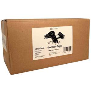 Federal American Eagle 5.56mm NATO 62gr FMJ BT Rifle Ammo - 1000 Rounds