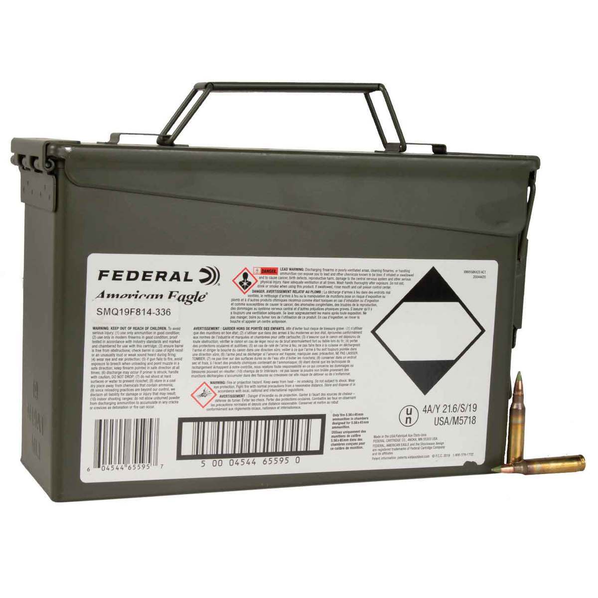 Federal American Eagle 5.56mm NATO 62gr FMJBT Rifle Ammo - 420 Rounds ...