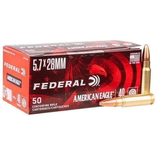 Federal American Eagle 5.7x28mm 40gr FMJ Handgun Ammo Ammo - 50 Rounds 50 Rounds Ammo