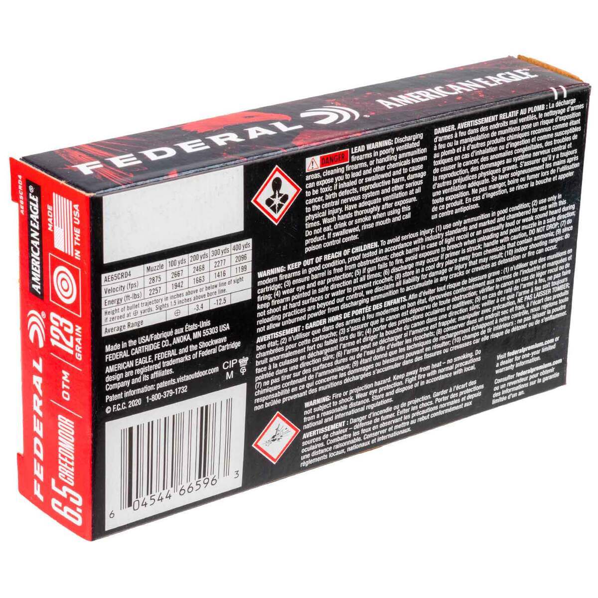 Federal American Eagle 6.5 Creedmoor 123gr Open Tip Rifle Ammo - 20 Rounds Federal American Eagle 6.5 Creedmoor 123gr Open Tip Rifle Ammo - 20 Rounds