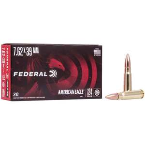 Federal American Eagle 7.62x39mm 124gr FMJ Rifle Ammo - 20 Rounds