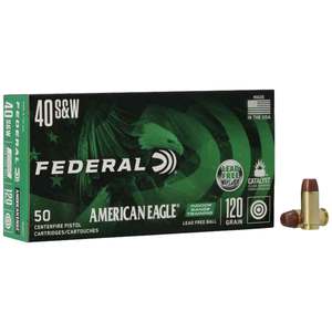 Federal American Eagle Lead Free FMJ 40 S&W 120gr Lead Free IRT Handgun Ammo - 50 Rounds