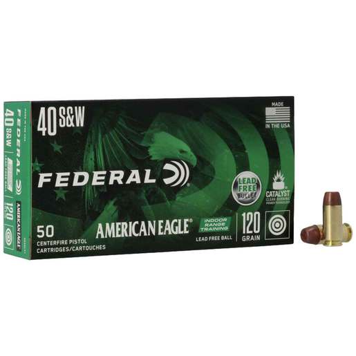 Federal American Eagle Lead Free FMJ 40 S&W 120gr Lead Free IRT Handgun Ammo Ammo - 50 Rounds 50 Rounds Ammo