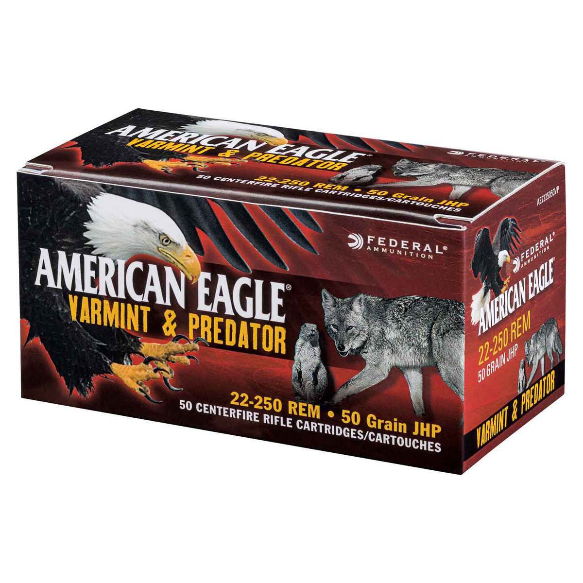 Federal American Eagle Varmint & Predator 223 Remington 50gr JHP Rifle Ammo - 50 Rounds Federal American Eagle Varmint & Predator 223 Remington 50gr JHP Rifle Ammo - 50 Rounds