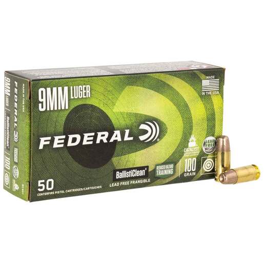 Federal BallistiClean 9mm Luger 100gr LFF Centerfire Handgun Ammo Ammo - 50 Rounds 50 Rounds Ammo