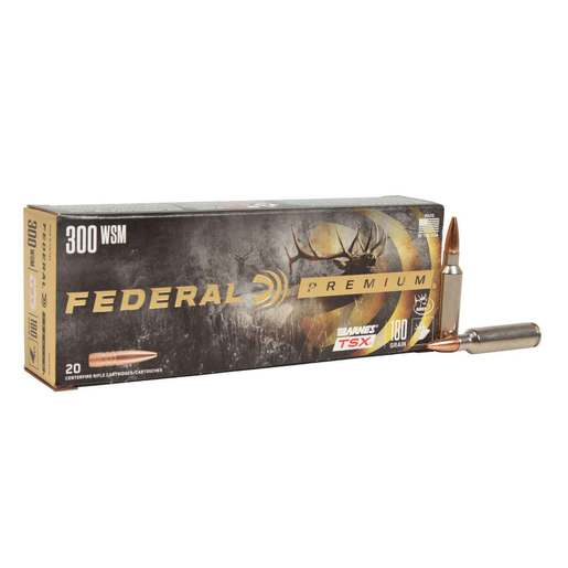 Federal Barnes Premium 300 WSM (Winchester Short Mag) 180gr Barnes TSX Rifle Ammo – 20 Rounds
