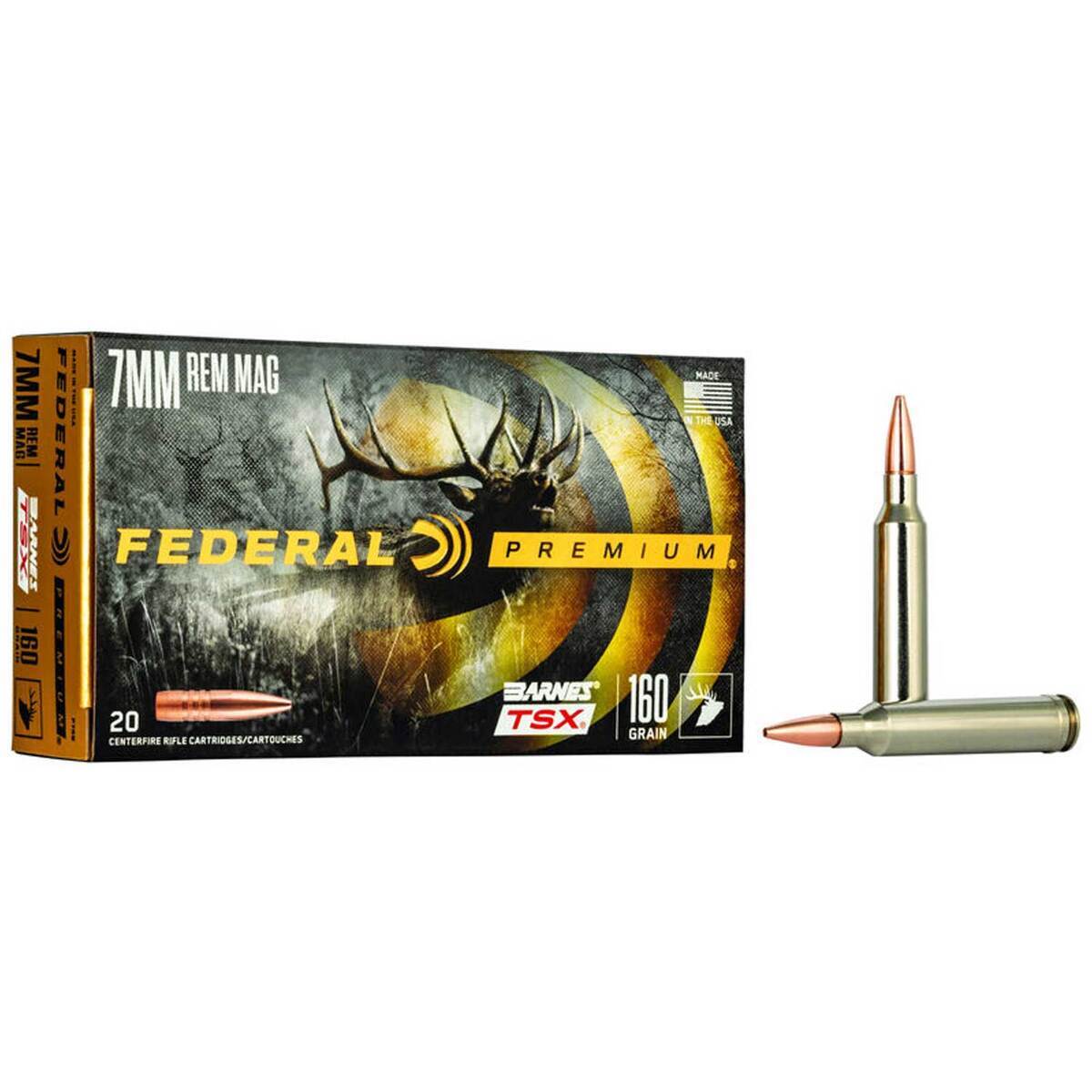 Federal Barnes TSX 7mm Remington Magnum 160gr Rifle Ammo - 20 Rounds Federal Barnes TSX 7mm Remington Magnum 160gr Rifle Ammo - 20 Rounds