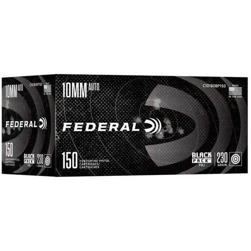 Federal Black Pack 10mm Auto 180gr FMJ Handgun Ammo Ammo - 150 Rounds 150 Rounds Ammo