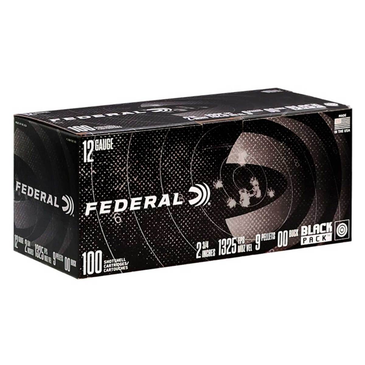 Federal Black Pack 12 Gauge 2-3/4in 00 Buck Shotshells - 100 Rounds ...