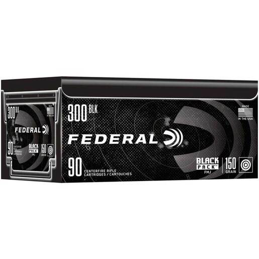 Federal Black Pack 300 AAC Blackout 150gr Full Metal Jacket Boat-Tail Centerfire Rifle Ammo Ammo - 90 Rounds 90 Rounds Ammo