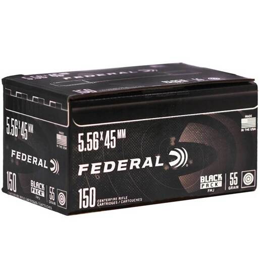 Federal Black Pack 5.56mm NATO 55gr FMJ Rifle Ammo Ammo - 150 Rounds 150 Rounds Ammo