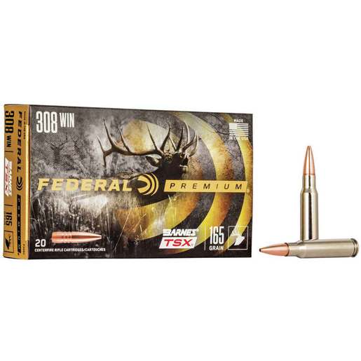 Federal Brass Barnes 308 Winchester 165gr Triple Shock Rifle Ammo Ammo - 20 Rounds 20 Rounds Ammo