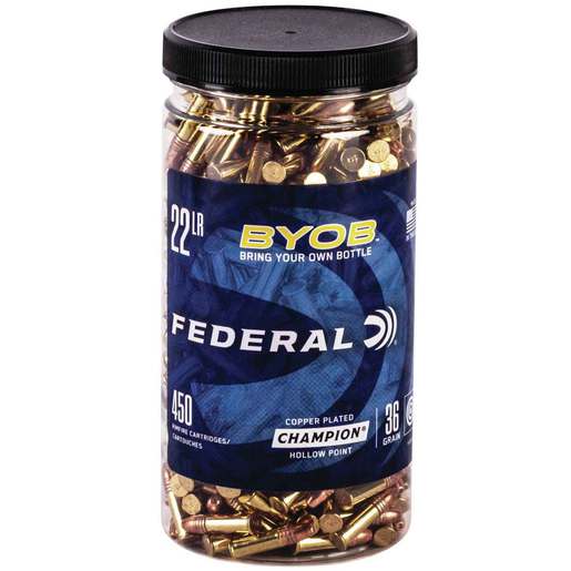Federal BYOB 22 Long Rifle 36gr CPHP Rimfire Rifle Ammo Ammo - 450 Rounds 450 Rounds Ammo