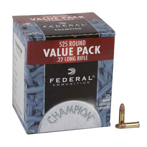 Federal Champion 22 Long Rifle 36gr CPHP Rimfire Ammo Ammo - Bulk 525 Rounds Bulk 525 Rounds Ammo