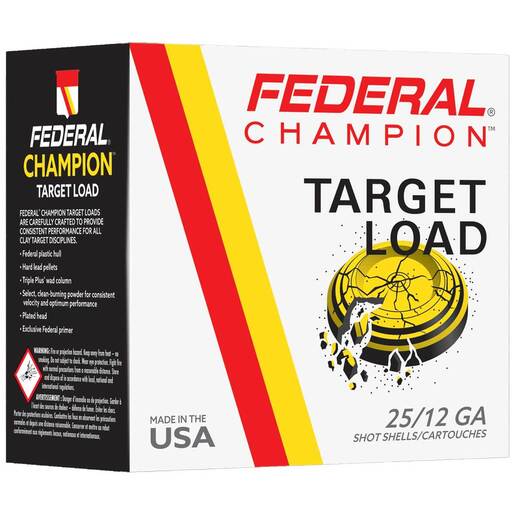 Federal Champion Retro Target 12 Gauge 2-3/4in #8 1-1/8oz Lead Shotshell 25 Rounds #8 eral Champion Retro Target 12 Gauge 2-3/4in #8 1-1/8oz Lead Shotshell 25 Rounds #8 Ammo
