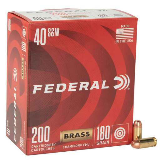 Federal Champion Training 40 S&W 180gr FMJ Handgun Ammo Ammo - 200 Rounds 200 Rounds Ammo