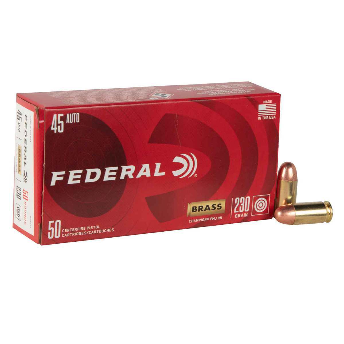 Federal Champion Training 45 Auto (ACP) 230gr FMJ Handgun Ammo - 50 Rounds Federal Champion Training 45 Auto (ACP) 230gr FMJ Handgun Ammo - 50 Rounds