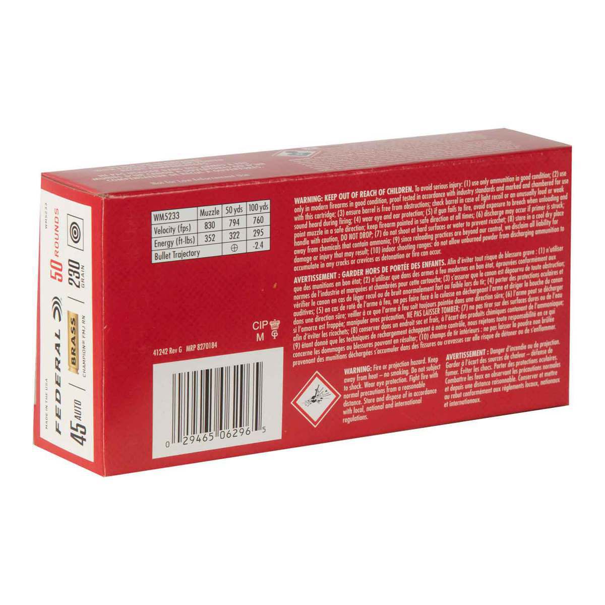 Federal Champion Training 45 Auto (ACP) 230gr FMJ Handgun Ammo - 50 Rounds Federal Champion Training 45 Auto (ACP) 230gr FMJ Handgun Ammo - 50 Rounds