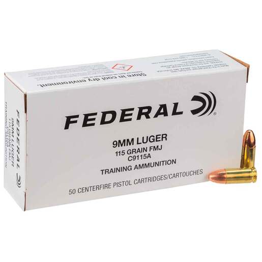 Federal Champion Training 9mm Luger 115gr FMJ Handgun Ammo Ammo - 50 Rounds 50 Rounds Ammo