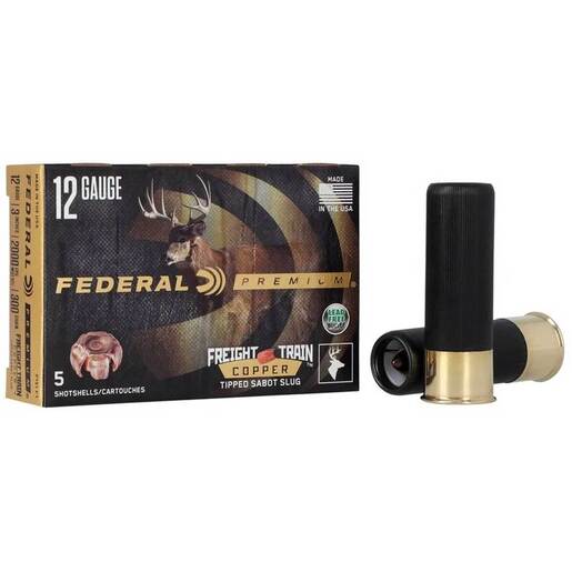 Federal Freight Train Copper Sabot 12 Gauge 3in 11/16oz Slug Ammo - 5 Rounds 5 Rounds Ammo
