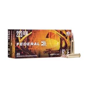 Federal Fusion 223 Remington 62gr Fusion Soft Point Centerfire Rifle Ammo - 20 Rounds