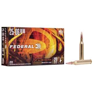 Federal Fusion 25-06 Remington 120gr Fusion SP Rifle Ammo - 20 Rounds Federal Fusion 25-06 Remington 120gr Fusion SP Rifle Ammo - 20 Rounds