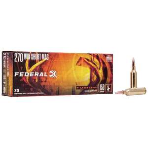 Federal Fusion 270 WSM (Winchester Short Mag) 150gr Fusion SP Rifle Ammo - 20 Rounds