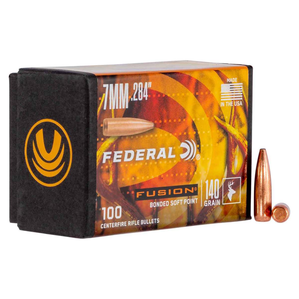 Federal Fusion 284 Caliber/7mm SP 140gr Rifle Reloading Bullets - 100 Count Federal Fusion 284 Caliber/7mm SP 140gr Rifle Reloading Bullets - 100 Count