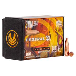 Federal Fusion 284 Caliber/7mm SP 140gr Rifle Reloading Bullets - 100 Count